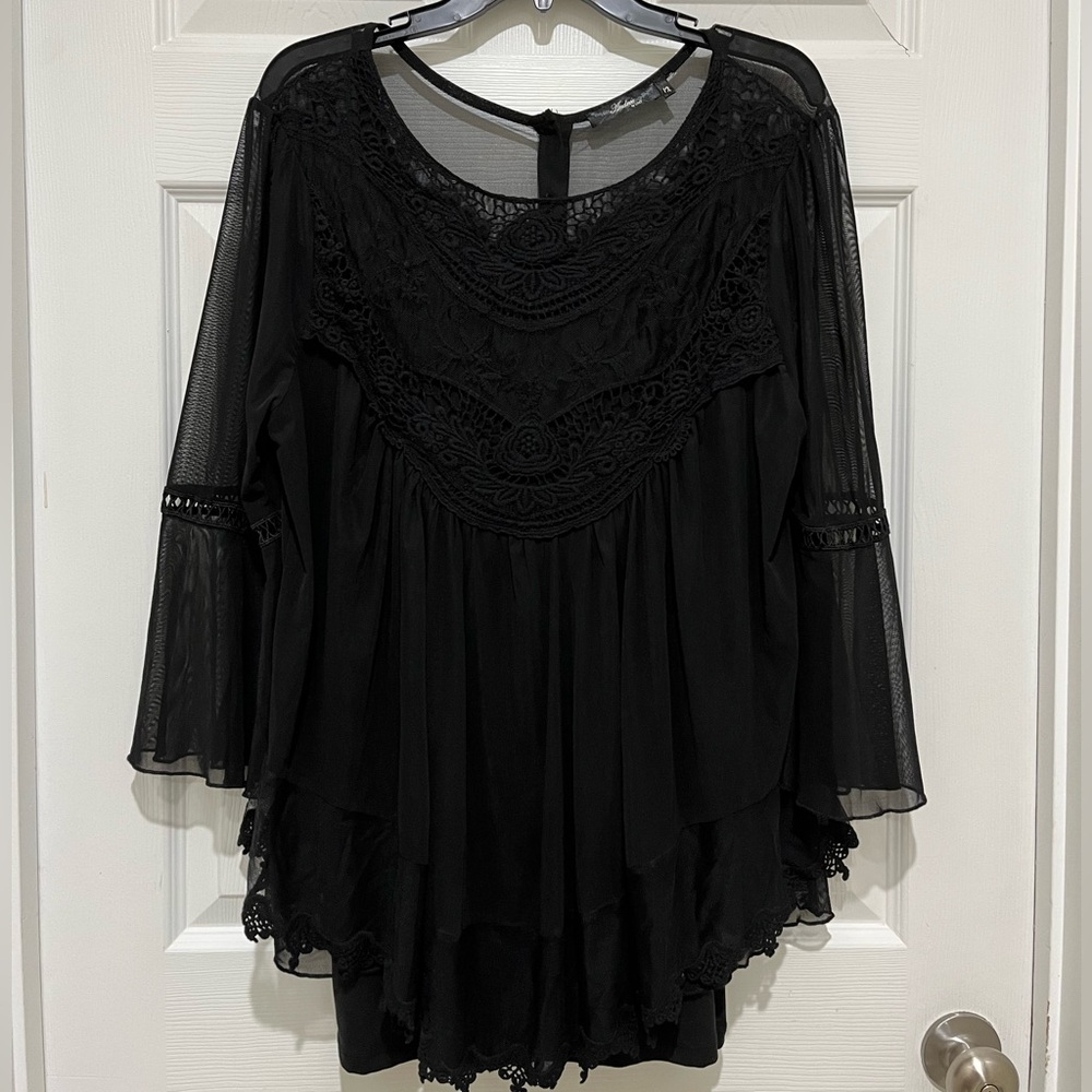 Womens Clothes 4 Piece Bundle Andree by Unit Bell Sleeve Embroidered Top Size 1X - Picture 10 of 16